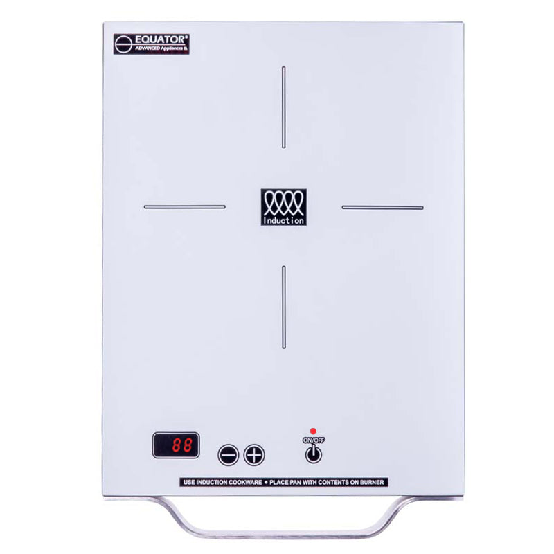 Placa de inducción portátil Equator de 11 pulgadas con un quemador, mango de aluminio LIGHT, 110V