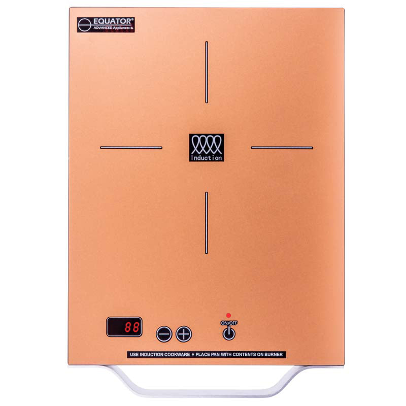 Placa de inducción portátil Equator de 11 pulgadas con un quemador, mango de aluminio LIGHT, 110V