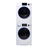 MARINE ANTI CORROSION Stackable Compact Washer 1.6cf+Sensor Dryer 3.1cf 110V