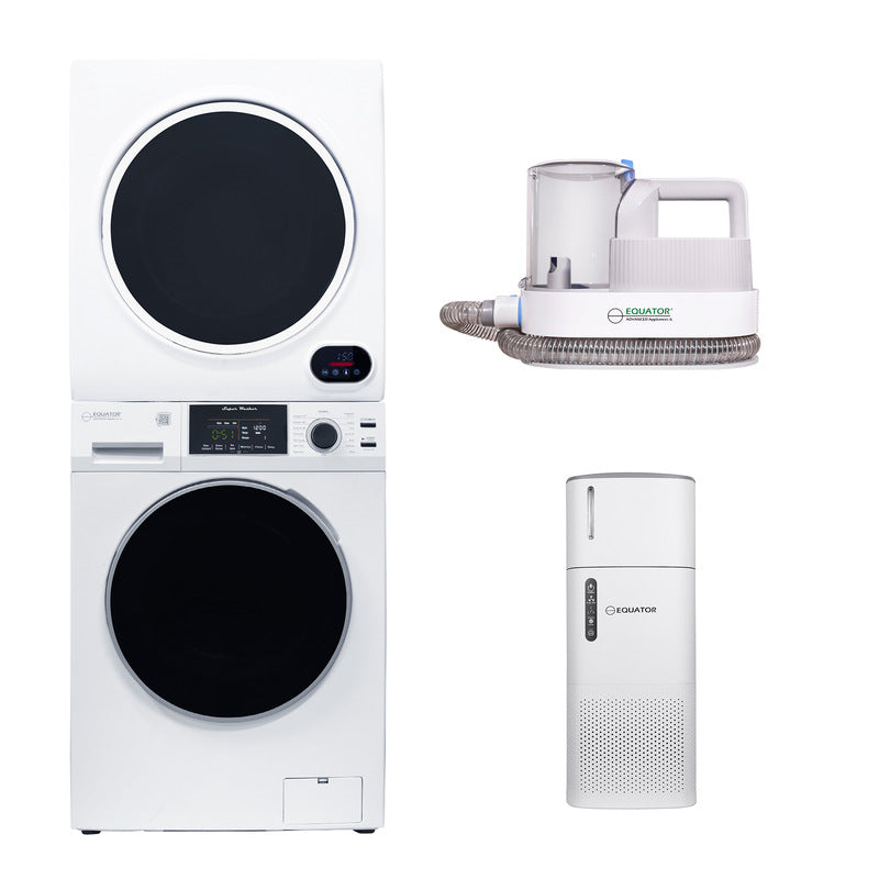 PRO PET Pack Stackable 1.6cf Washer+3.5cf Dryer+PET Groomer+PET Air Purifier/Hum