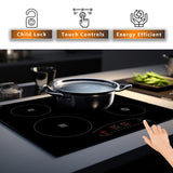 Equator 24 inch Electric Hybrid CERAMIC-INDUCTION 4 Burner Cooktop 9 Power 220V