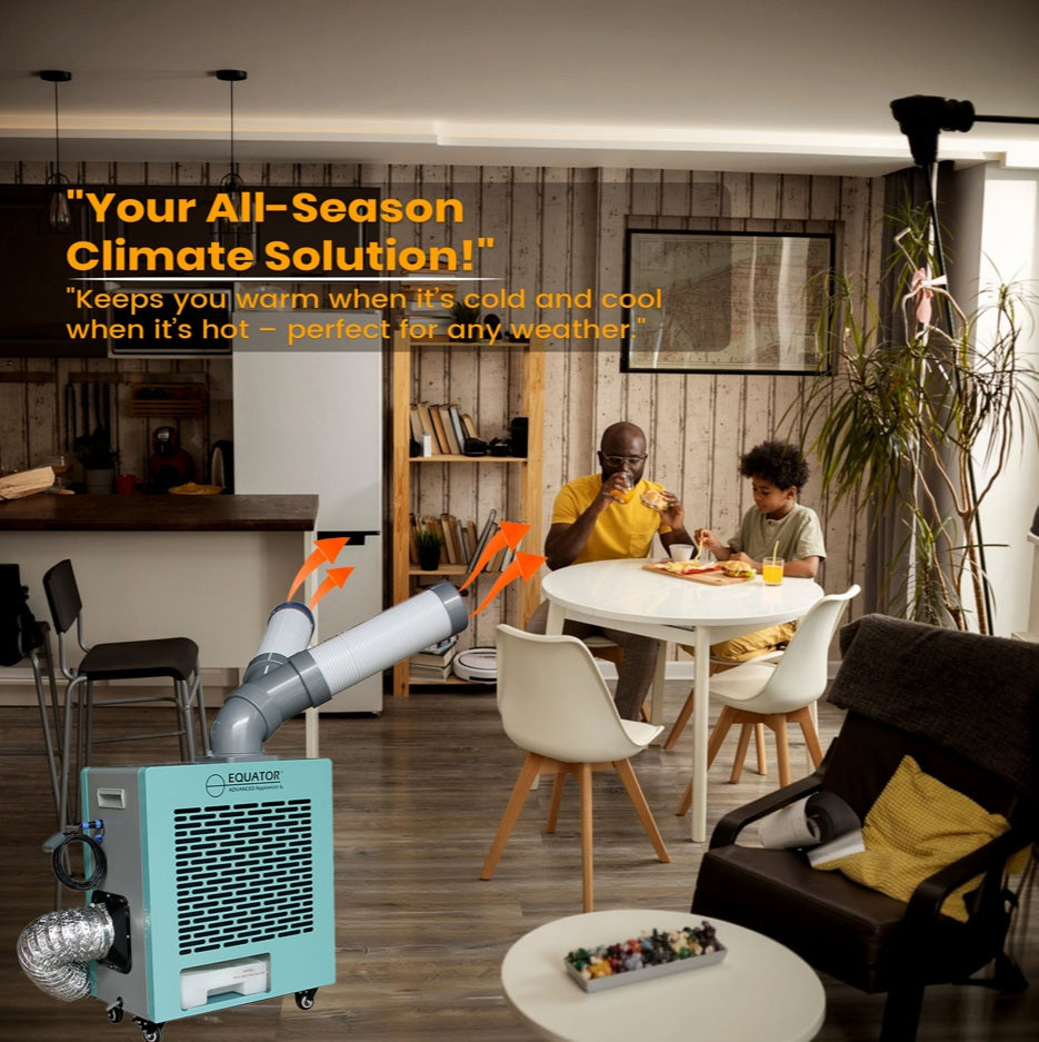 CLIMATISEUR + CHAUFFAGE + VENTILATEUR 3-en-1 Equator 10 000 BTU pour intérieur et extérieur 110 V