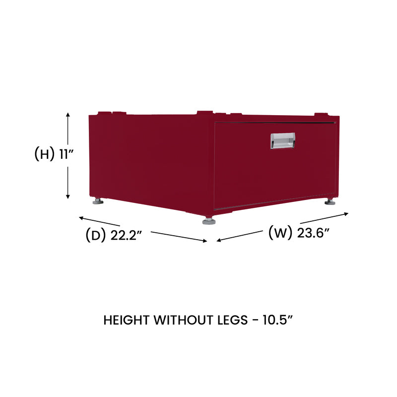 Pedestal para lavandería Equator de 24 pulgadas, 11 pulgadas de alto + cajón de almacenamiento extraíble y patas ajustables