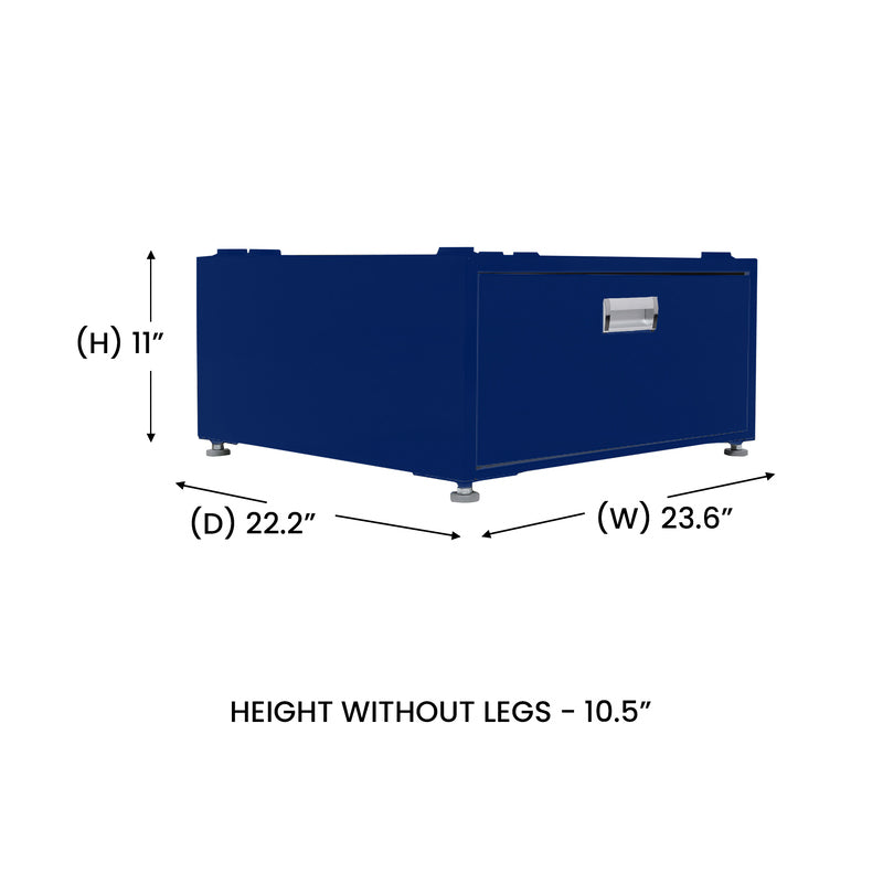Pedestal para lavandería Equator de 24 pulgadas, 11 pulgadas de alto + cajón de almacenamiento extraíble y patas ajustables