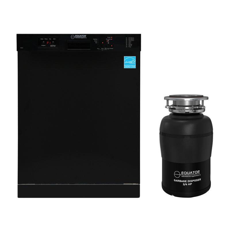 24 in Dishwasher 14 place + 3/4 HP Garbage Disposer QUIET 51dB 110V E-Star ADA -- White