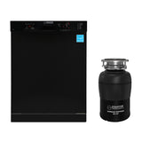 24 in Dishwasher 14 place + 3/4 HP Garbage Disposer QUIET 51dB 110V E-Star ADA -- White