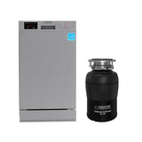 18 in Dishwasher 10 place QUIET 110V E-Star ADA+3/4 HP Garbage Disposer -- White