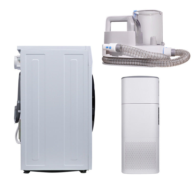 Pack PRO PET : lave-linge/sèche-linge combiné 1,62 pi³ + brosse de toilettage pour animaux + purificateur d'air/humidificateur