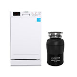 18 in Dishwasher 10 place QUIET 110V E-Star ADA+3/4 HP Garbage Disposer -- White
