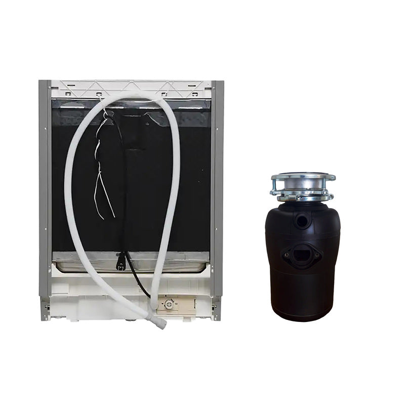 24 in Dishwasher 14 place + 3/4 HP Garbage Disposer QUIET 51dB 110V E-Star ADA -- White