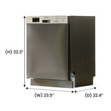 24 in Dishwasher 14 place + 3/4 HP Garbage Disposer QUIET 51dB 110V E-Star ADA -- White