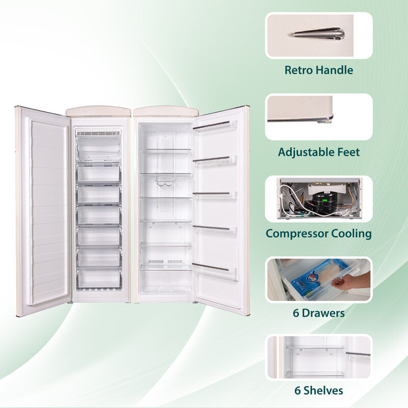 Ensemble réfrigérateur rétro Conserv 24 po 11 pi³ + congélateur vertical 8,3 pi³ 110 V