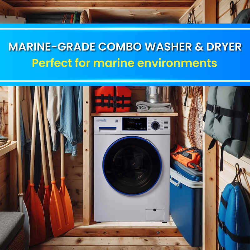 Original Marine Combo Washer Dryer ANTI CORROSION 1.62 cf/15 lbs 1400 RPM Salt Wash 110V