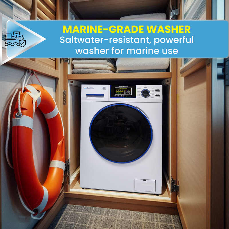 Lave-linge marin ANTIROUILLE 1,62 pi³/15 lb, 1400 tr/min, cycle sel, désinfection, 110 V