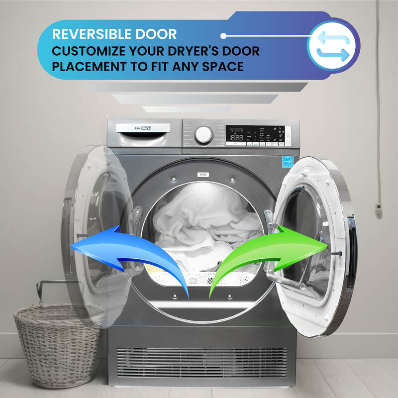 Sèche-linge à condensation/sans évacuation ConServ 4cf, assainissement, affichage LED, porte réversible, 220V, EStar (reconditionné)