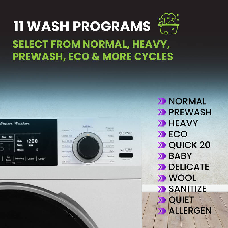 110V STANDARD STACKABLE EW 835 18 lbs Washer 1.9cf + ED 870 Vented Sensor Dryer 4cf