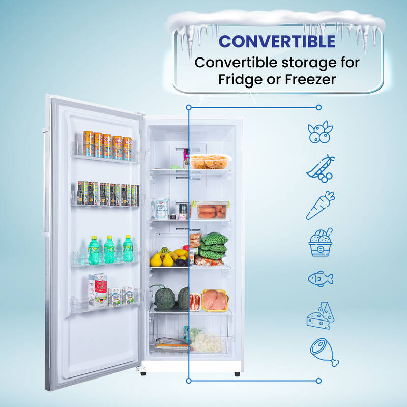 Congélateur vertical Conserv 14 pi³ CONVERTIBLE EN RÉFRIGÉRATEUR, prêt pour garage, certifié Energy Star, 28 po de large, 110 V