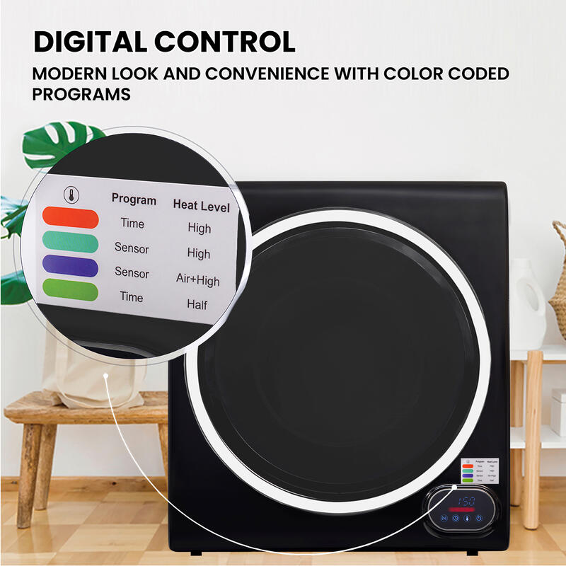 Compact Vented Sensor Dryer 3.5cf/13lbs 110V Bottom control DIGITAL Black (Renewed)