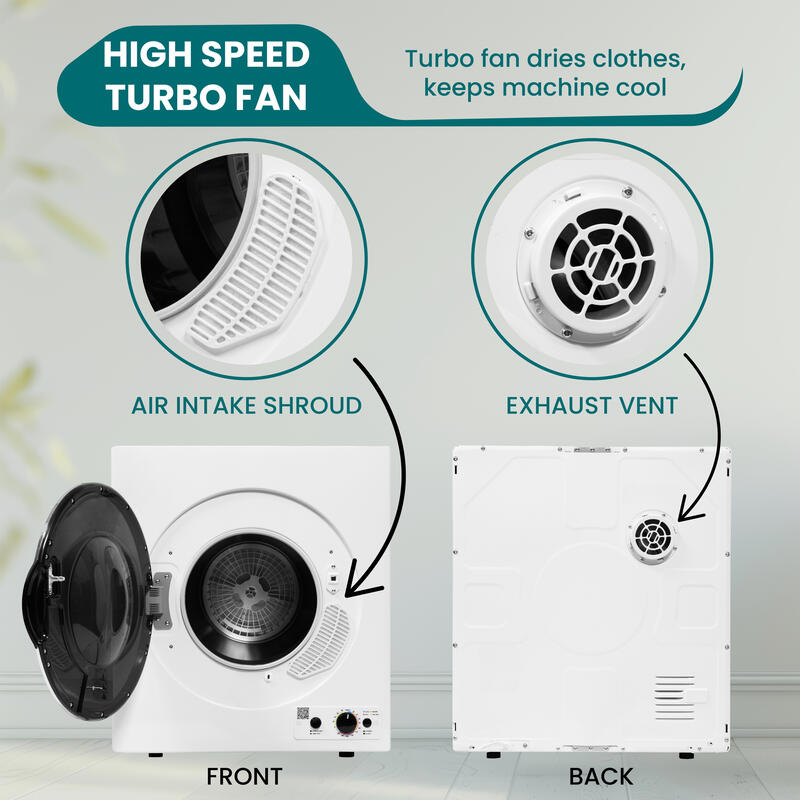 Secadora compacta ventilada con sensor 3.5 pies cúbicos/13 libras 110V CONTROLES INFERIORES (Reacondicionada)