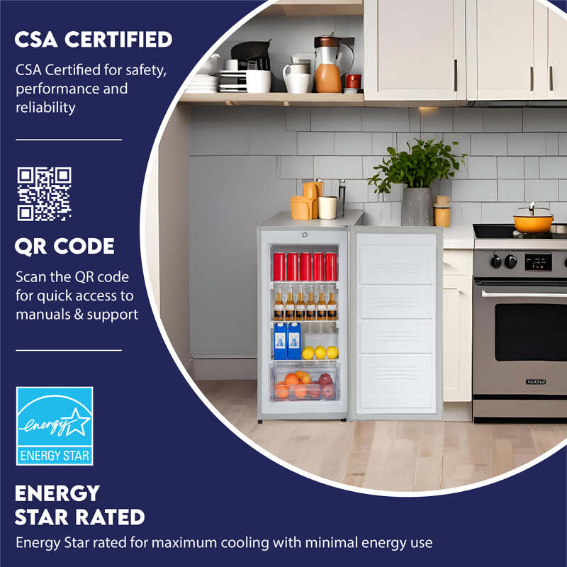 Congélateur vertical compact Conserv 4,3 pi³, porte réversible, pose libre, 110V, homologué Energy Star