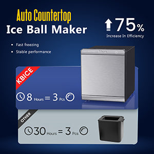 Equator-KB Máquina de hielo SPHERE ICE MAKER transparente de fusión lenta de 2 pulgadas, 110 V + Tanque de agua filtrada