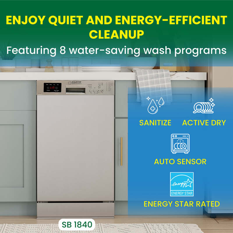 PACK D'APPAREILS ÉLECTROMÉNAGERS COMPACTS POUR MINI-MAISON - Lave-linge + Sèche-linge + Lave-vaisselle + Cuisinière + Réfrigérateur + Micro-ondes