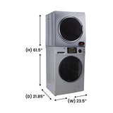 PACK D'APPAREILS ÉLECTROMÉNAGERS COMPACTS POUR MINI-MAISON - Lave-linge + Sèche-linge + Lave-vaisselle + Cuisinière + Réfrigérateur + Micro-ondes