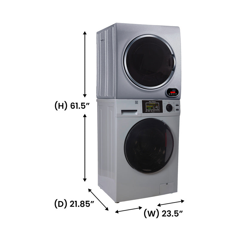 PACK D'APPAREILS ÉLECTROMÉNAGERS COMPACTS POUR MINI-MAISON - Lave-linge + Sèche-linge + Lave-vaisselle + Cuisinière + Réfrigérateur + Micro-ondes