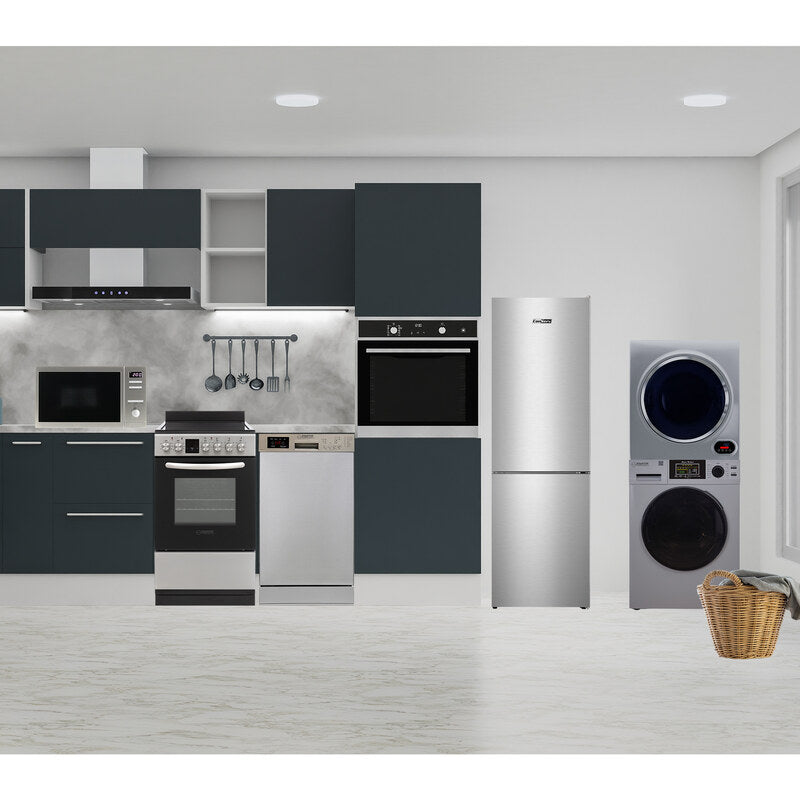 PACK D'APPAREILS ÉLECTROMÉNAGERS COMPACTS POUR MINI-MAISON - Lave-linge + Sèche-linge + Lave-vaisselle + Cuisinière + Réfrigérateur + Micro-ondes