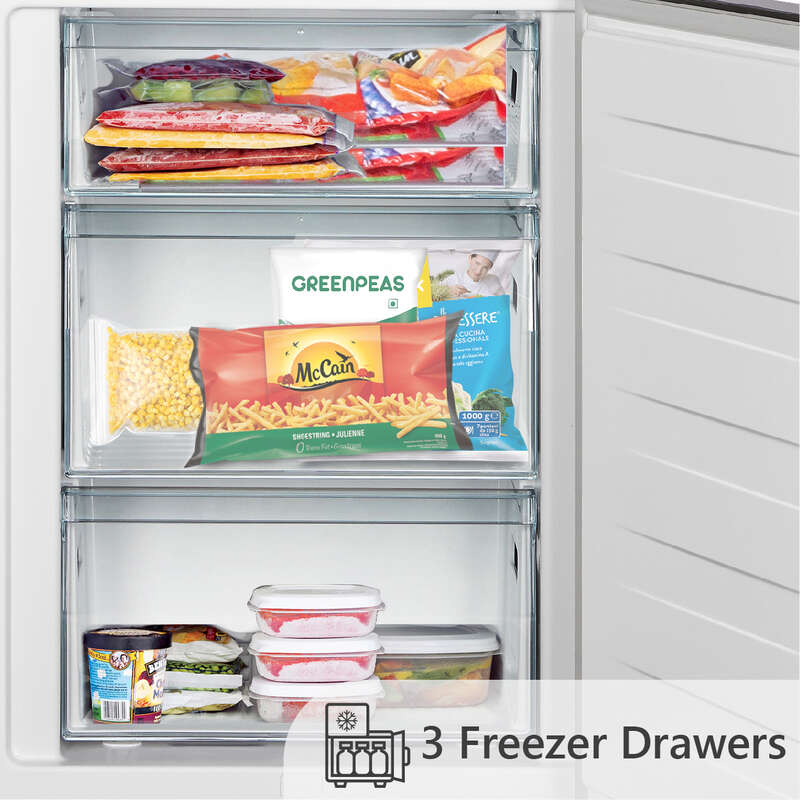 Conserv 11.5cf Tall Frost Free Ref-Freezer 24in Wine Rack E-Star 43dB Stainless