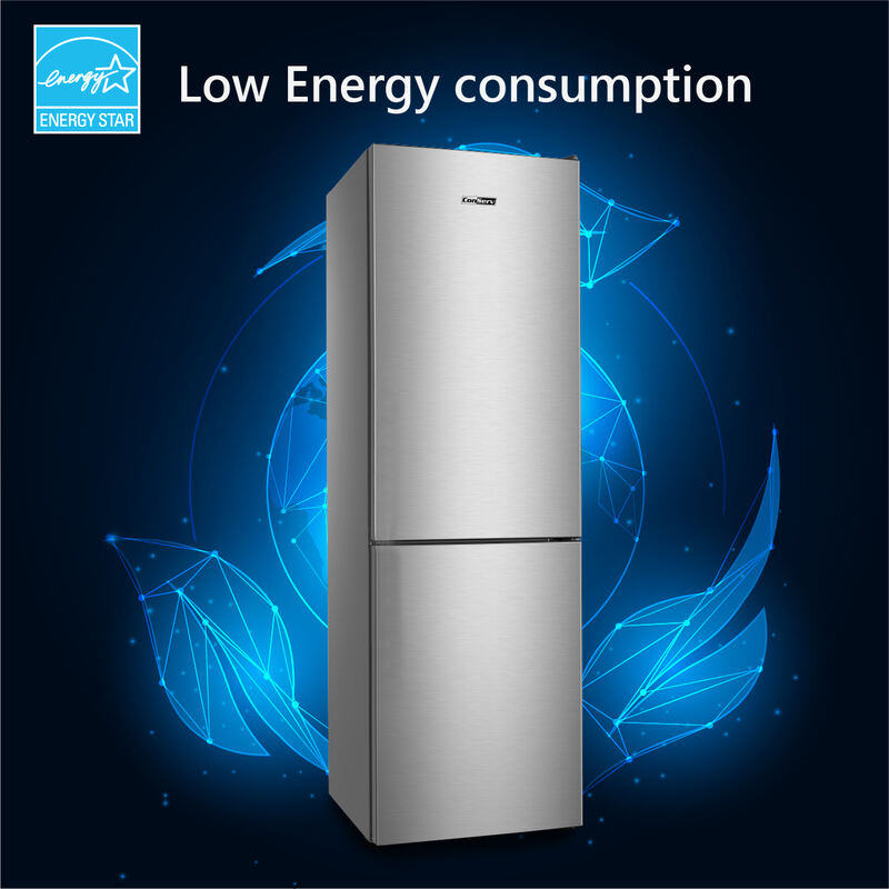 Conserv 11.5cf Tall Frost Free Ref-Freezer 24in Wine Rack E-Star 43dB Stainless