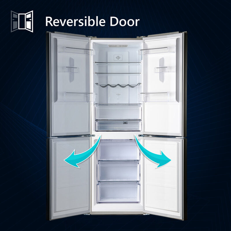Conserv 11.5cf Tall Frost Free Ref-Freezer 24in Wine Rack E-Star 43dB Stainless