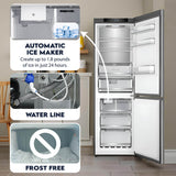 Bottom Mount Refrigerator-Freezer FACTORY INSTALLED ICE MAKER Frost Free Reversible 110V - EStar