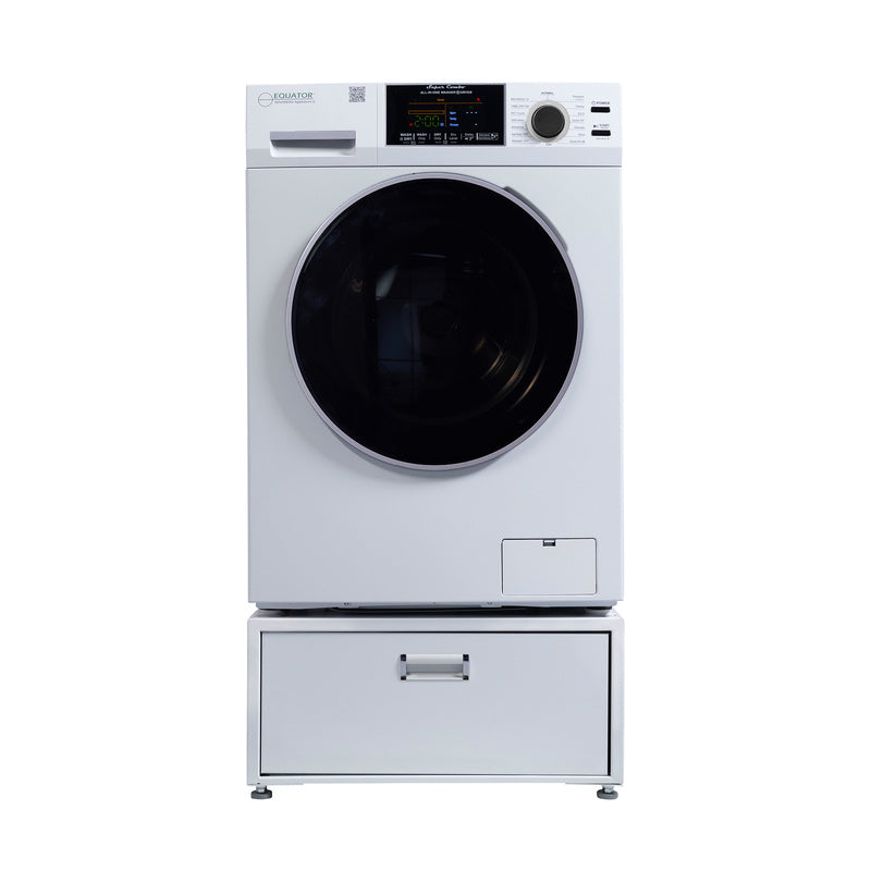 Lavadora secadora todo en uno CONVERTIBLE PET Ciclo de higienización 1.62 pies cúbicos/15 libras 1400 RPM + Pedestal