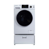 Lavadora secadora todo en uno CONVERTIBLE PET Ciclo de higienización 1.62 pies cúbicos/15 libras 1400 RPM + Pedestal