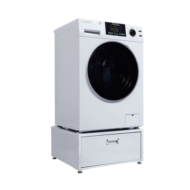 Lavadora secadora todo en uno CONVERTIBLE PET Ciclo de higienización 1.62 pies cúbicos/15 libras 1400 RPM + Pedestal