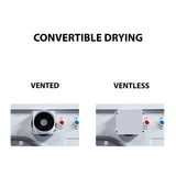 Lavadora secadora todo en uno CONVERTIBLE PET Ciclo de higienización 1.62 pies cúbicos/15 libras 1400 RPM + Pedestal