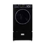 Lavadora secadora todo en uno CONVERTIBLE PET Ciclo de higienización 1.62 pies cúbicos/15 libras 1400 RPM + Pedestal