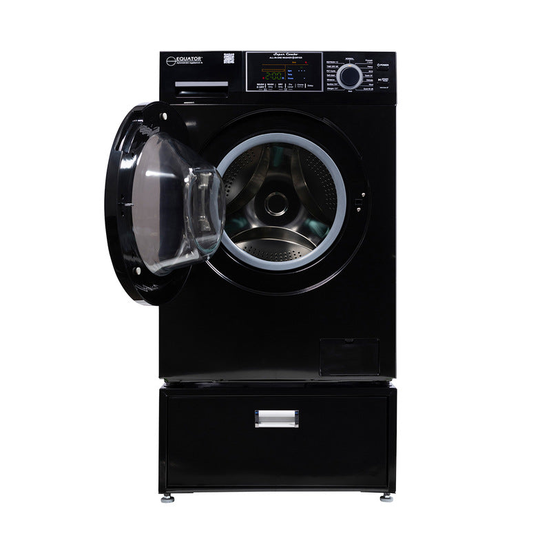 Lavadora secadora todo en uno CONVERTIBLE PET Ciclo de higienización 1.62 pies cúbicos/15 libras 1400 RPM + Pedestal