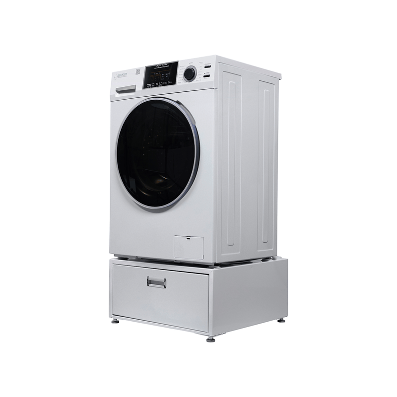 Lavadora secadora todo en uno sin ventilación, TOTALMENTE INTEGRABLE, espacio cero, 1.62 pies cúbicos/15 libras, 110V, 1400 RPM + pedestal