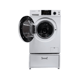 Lavadora secadora todo en uno sin ventilación, TOTALMENTE INTEGRABLE, espacio cero, 1.62 pies cúbicos/15 libras, 110V, 1400 RPM + pedestal