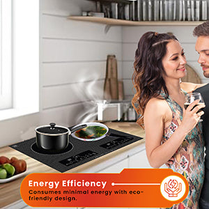Equator 20inch Built-In/Freestanding 2 Burner HORIZONTAL Induction Cooktop 110V