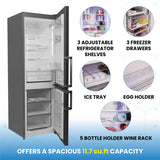 Conserv 12cf No Frost Bottom Freezer Refrigerator Wine Rack GARAGE READY E-Star