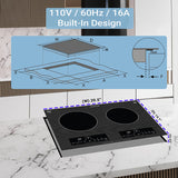 Equator 20inch Built-In/Freestanding 2 Burner HORIZONTAL Induction Cooktop 110V