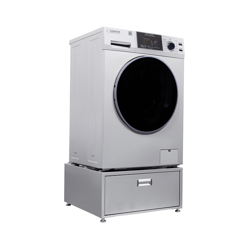Lavadora secadora todo en uno sin ventilación, TOTALMENTE INTEGRABLE, espacio cero, 1.62 pies cúbicos/15 libras, 110V, 1400 RPM + pedestal