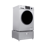 Lavadora secadora todo en uno sin ventilación, TOTALMENTE INTEGRABLE, espacio cero, 1.62 pies cúbicos/15 libras, 110V, 1400 RPM + pedestal