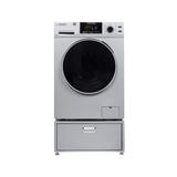 Lavadora secadora todo en uno sin ventilación, TOTALMENTE INTEGRABLE, espacio cero, 1.62 pies cúbicos/15 libras, 110V, 1400 RPM + pedestal