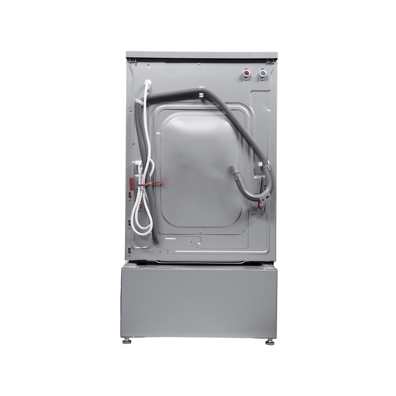 Lavadora secadora todo en uno sin ventilación, TOTALMENTE INTEGRABLE, espacio cero, 1.62 pies cúbicos/15 libras, 110V, 1400 RPM + pedestal