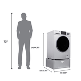 Lavadora secadora todo en uno sin ventilación, TOTALMENTE INTEGRABLE, espacio cero, 1.62 pies cúbicos/15 libras, 110V, 1400 RPM + pedestal