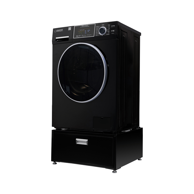 Lavadora secadora todo en uno sin ventilación, TOTALMENTE INTEGRABLE, espacio cero, 1.62 pies cúbicos/15 libras, 110V, 1400 RPM + pedestal
